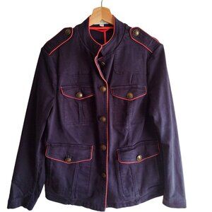 Boden Florence Navy Military-Inspired Jacket US 14 Utility Heavy Cotton Coat